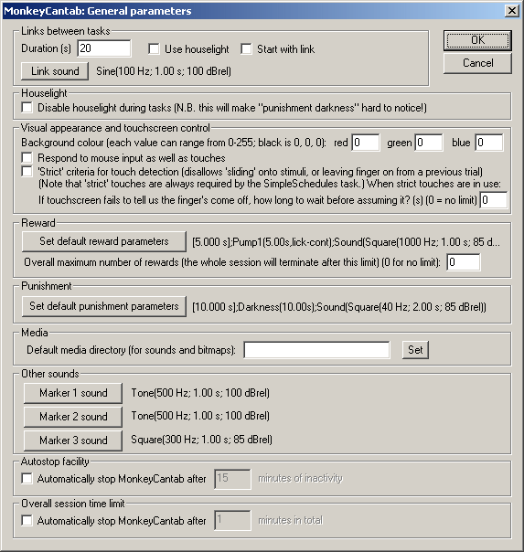 MonkeyCantab_GeneralParams